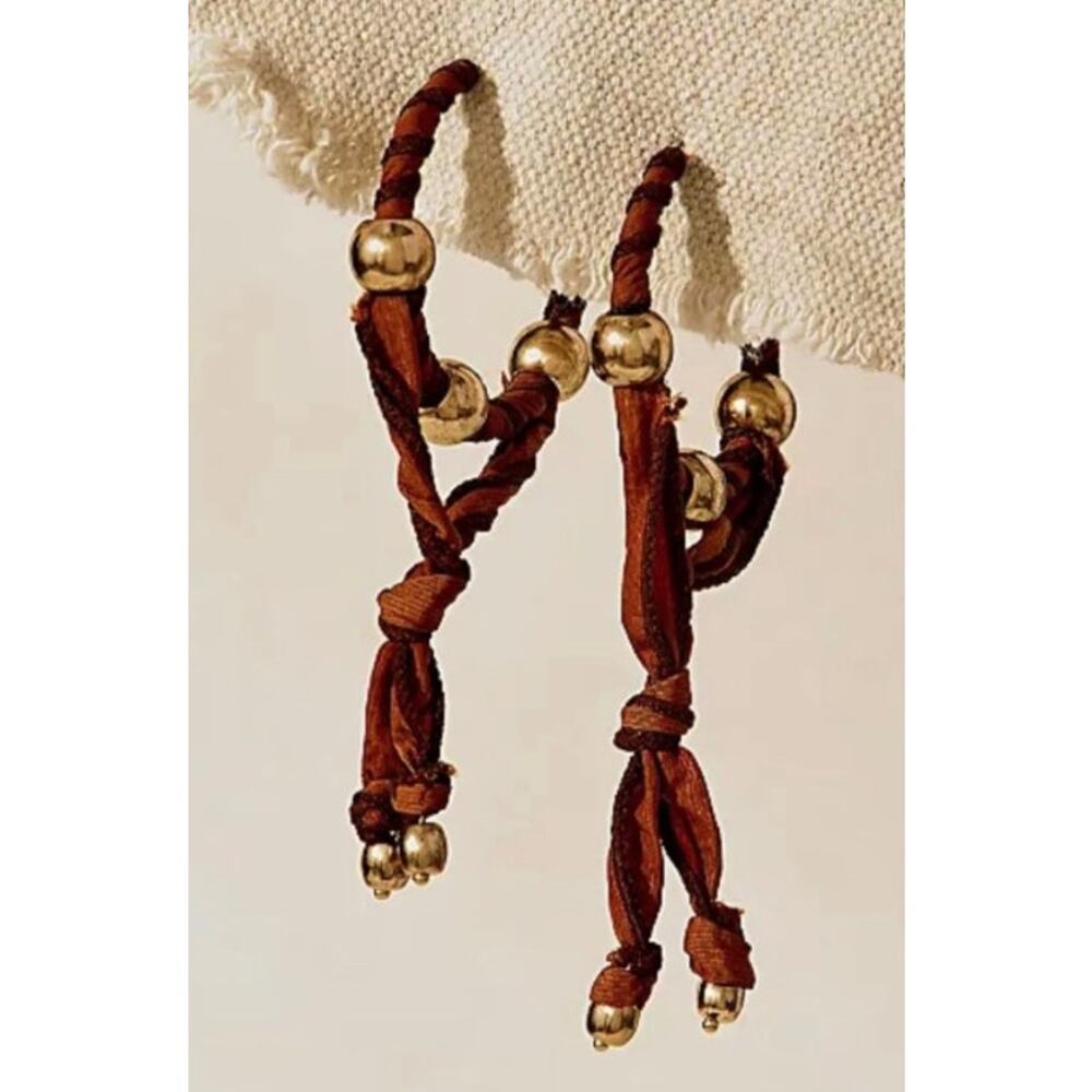 Free People | NWOT | Lingering Love Hoop Earrings - Brown | MSRP $38